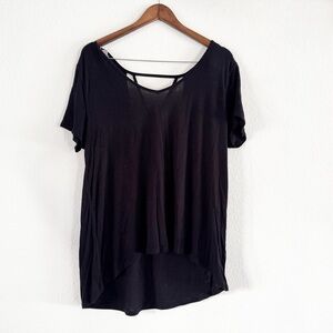 SO Swing Top Criss Cross Open Back Stretch Tee Basic Staple Soft Size Large